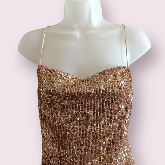 NWT Topshop Gold Sequin Mini Dress - Sparkly Sleeveless Party Dress, Size 2 - Picture 5 of 6